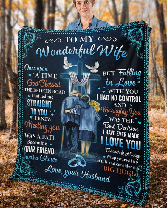 Personalized Blanket To My Wife From Husband Falling In Love With You Old Couple Galaxy Background Custom Name