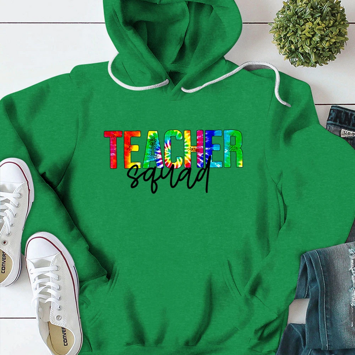 Classic T-Shirt & Hoodie Teacher Squad Tie Dye Design Back To School Outfit Teacher Appreciation Gift Ideas From Student
