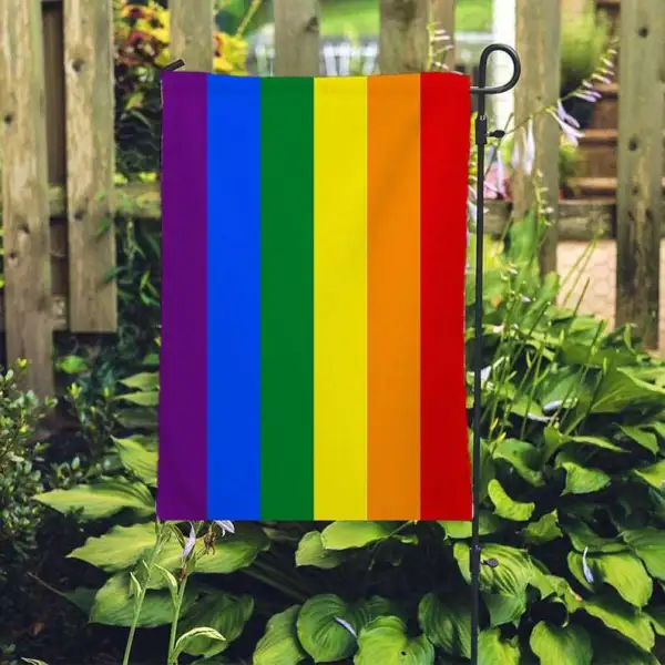 Pride Flag For LGBT Lesbian Gay Lovers Supporters Colorful Rainbow Classic Design Welcome Garden Flag