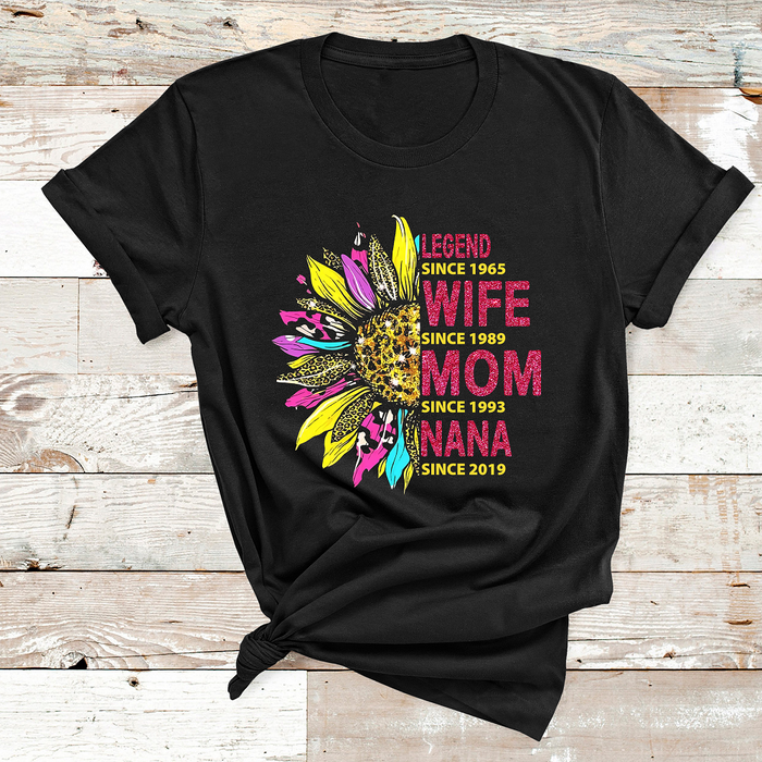 Personalized Years Sunflower Shirt Gifts Mothers Day For Women Grandma Mom Wife