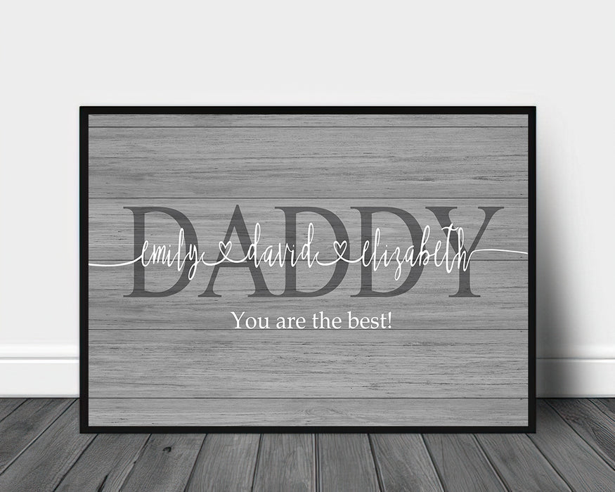 Personalized Canvas Custom Name Kids Gifts For Daddy Father's Day Canvas