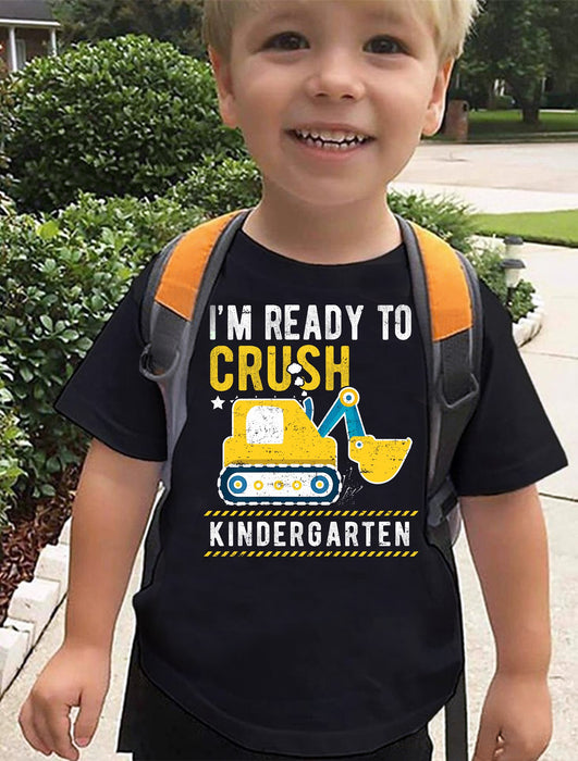 Personalized T-Shirt For Kids I'm Ready To Crush Kindergarten Cute Tractor Back To School Outfit