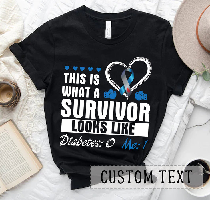 Personalized This Is What A Survivor Looks Like Shirt For Men Women Custom Title Type 1 Diabetes Cancer Awareness Tee