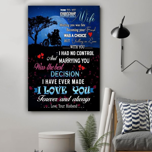 Personalized To My Wife Canvas Wall Art From Husband Motorbiking Lover The Best Decision Custom Name Poster Prints Gifts