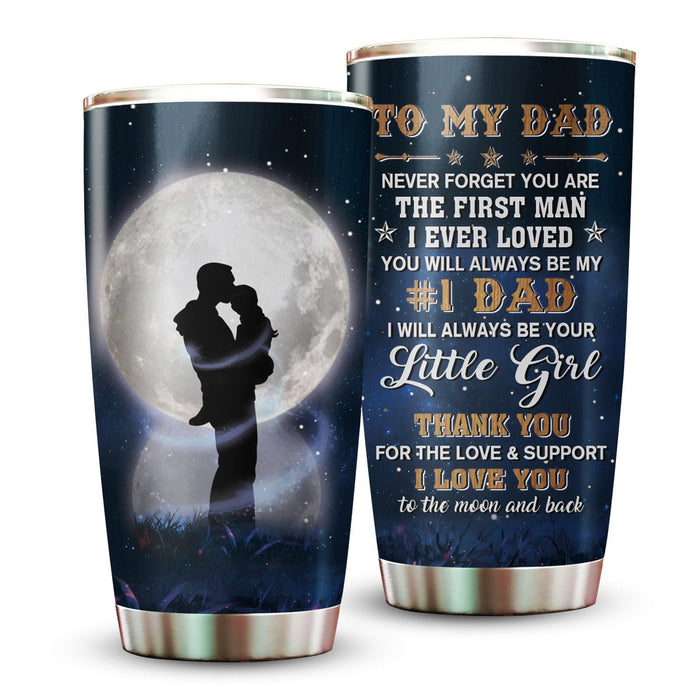Personalized To My Dad Tumbler From Children Hugging Daddy Thank You For The Love Custom Name 20oz Travel Cup Gifts