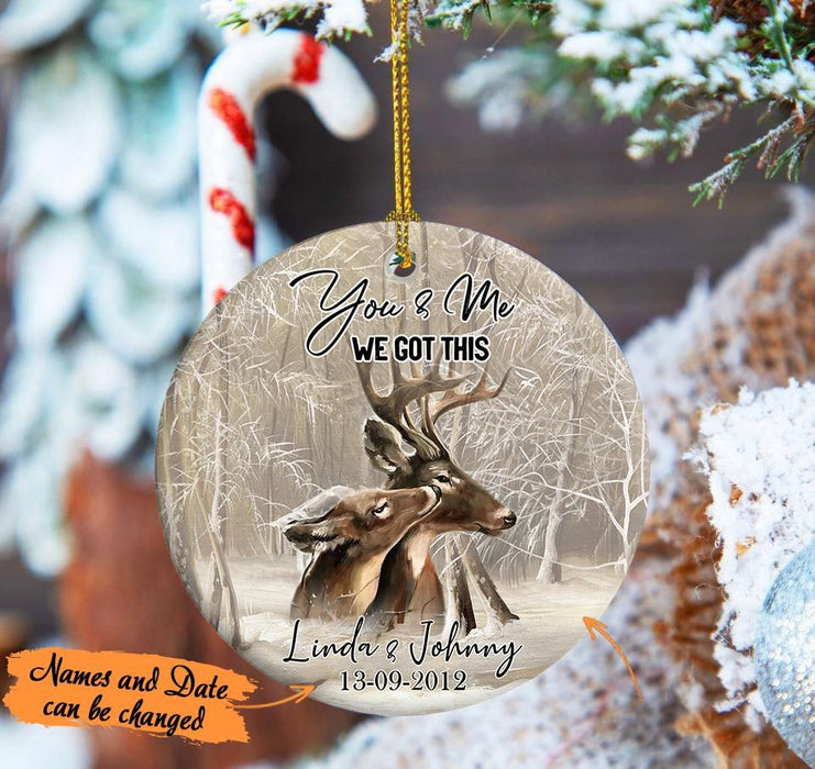 Personalized Ornament Gifts For Couples Hunting Lover You And Me In Winter Custom Name Tree Hanging On Anniversary