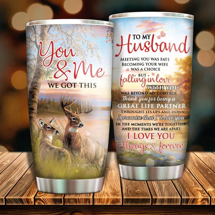 Personalized To My Husband Tumbler From Wife Hunting Deer Lover Meeting You Was A Fate Custom Name Gifts For Birthday