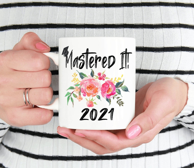Masters Degree Graduation Gifts Custom Class of 2021 Mastered It College Grad Coffee Mug for Her