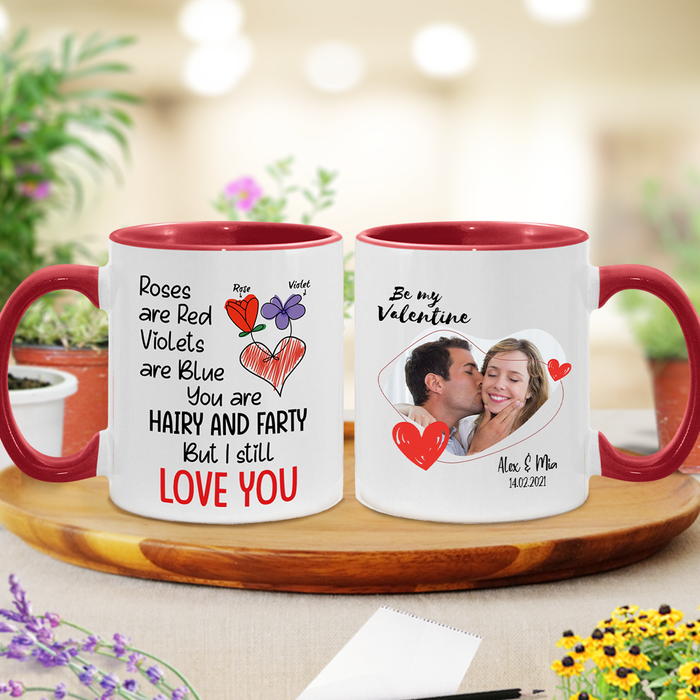 Personalized Coffee Mug For Wife From Husband Roses Are Red Violets Are Blue Custom Name Accent Cup Gifts For Christmas