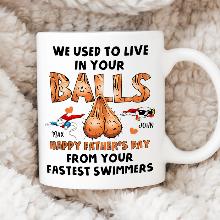 Personalized White Ceramic Mug For Dad Used To Live In Your Funny Sack Printed Custom Kids Name 11 15oz Cup