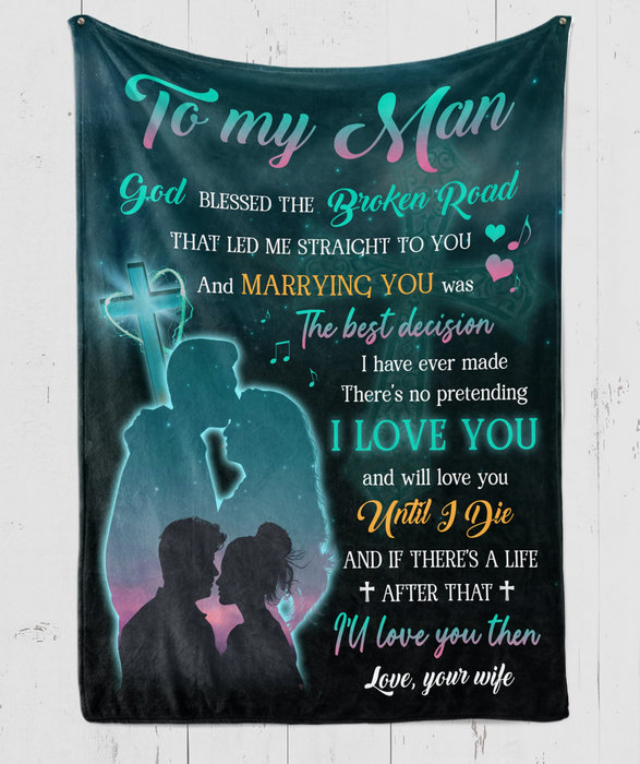 Personalized Fleece Blanket For Man Print Couple Romantic Love Quote For Man Customized Blanket For Anniversary