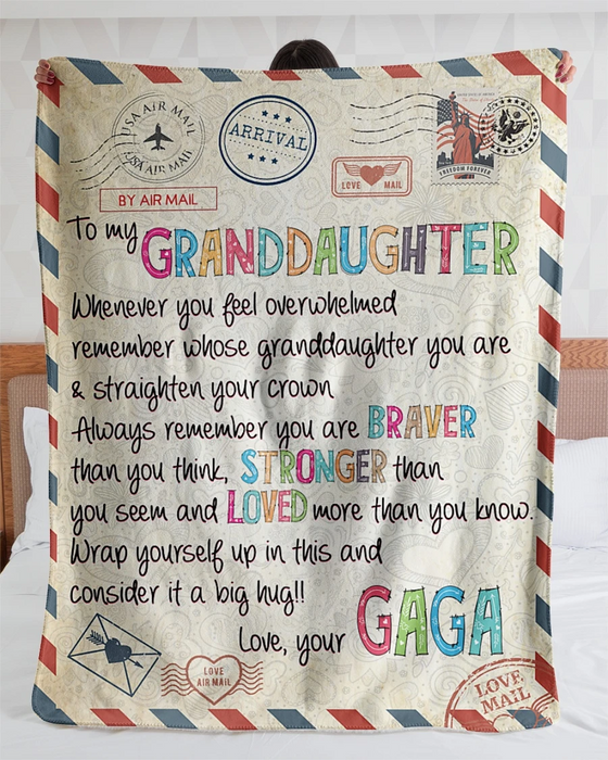 Personalized Fleece Blanket For Granddaughter Love Letter Wrap Yourself Up In This And Consider It A Big Hug