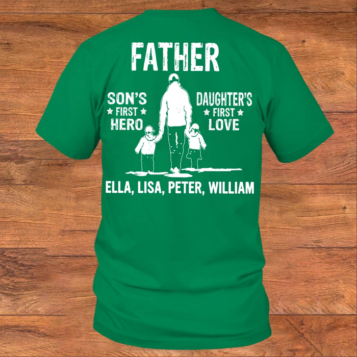 Personalized Shirt For Fahther Son'S First Love Daughter'S First Love