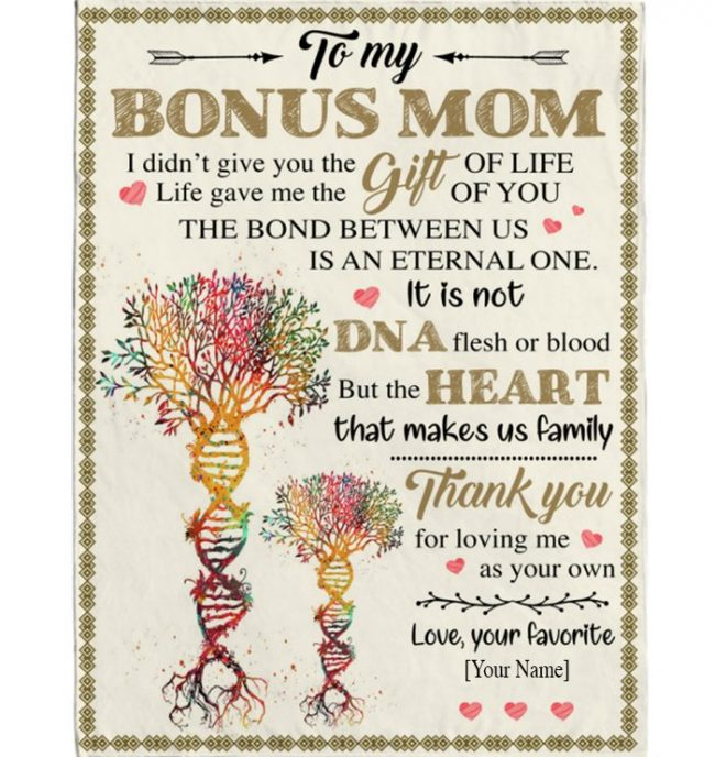 Personalized Fleece Blanket For Mom Print DNA Tree Love Quote For Mom Customized Blanket Gift For Mothers Day