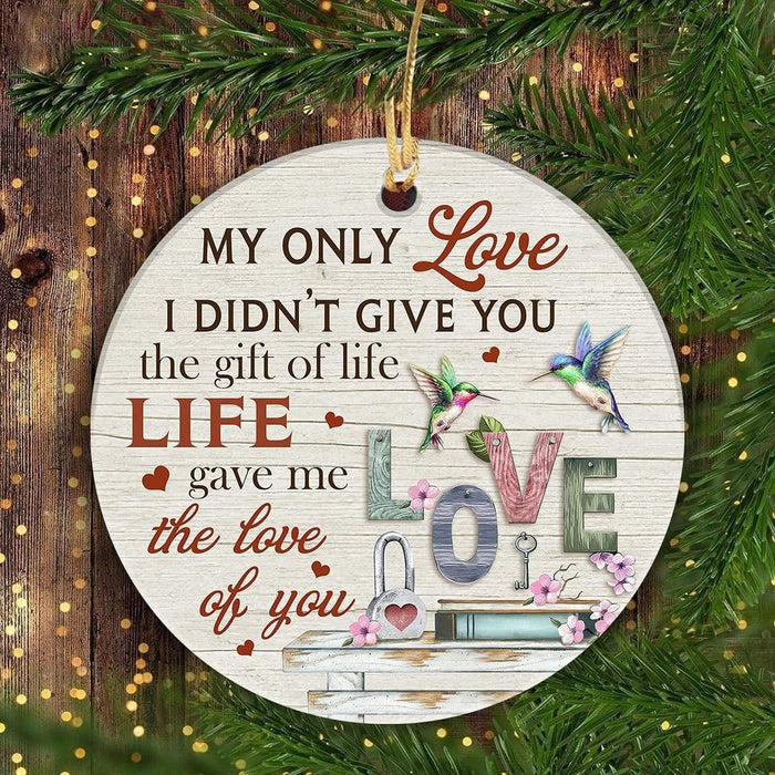 My Only Love Couple Of Humming Bird Circle Ornament For Him Her Lock And Key Life Gave Me The Love Of You Ornament