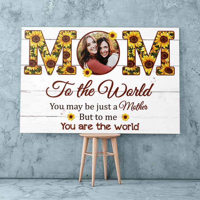 Personalized Canvas Wall Art For Mom From Kids To The World You May Be Just A Mom Custom Name & Photo Poster Home Decor