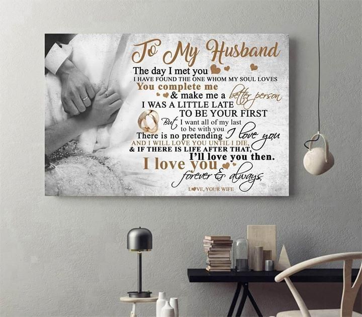 Personalized To My Husband Canvas Wall Art Gifts From Wife The Day I Met You Hand In Hand Custom Name Poster Prints