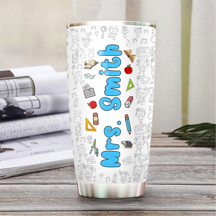 Personalized Travel Cup For Teacher Children Stole My Heart Cute Kids 20oz Tumbler Custom Name Back To School Gifts