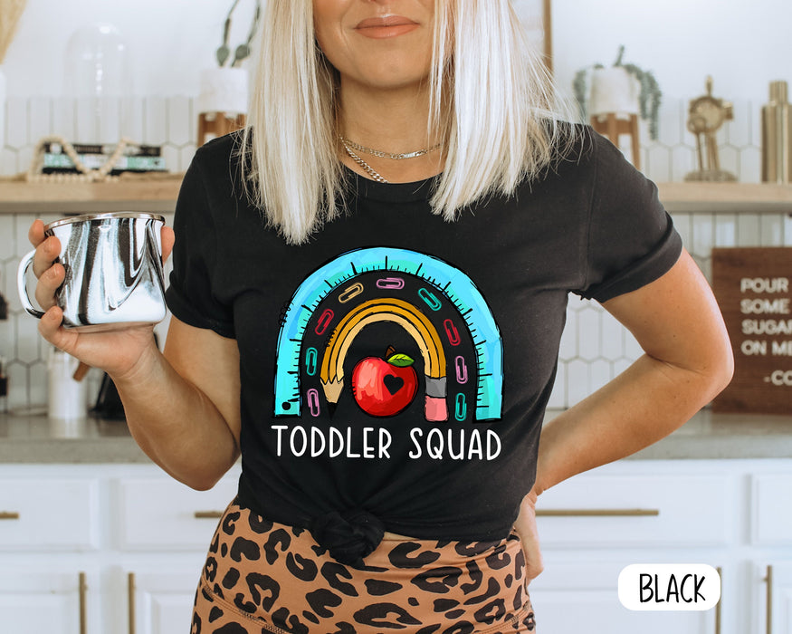 Classic T-Shirt For Teacher Appreciation Toddler Squad Rainbow Apple Gifts For Back To School Daycare Teacher Shirt