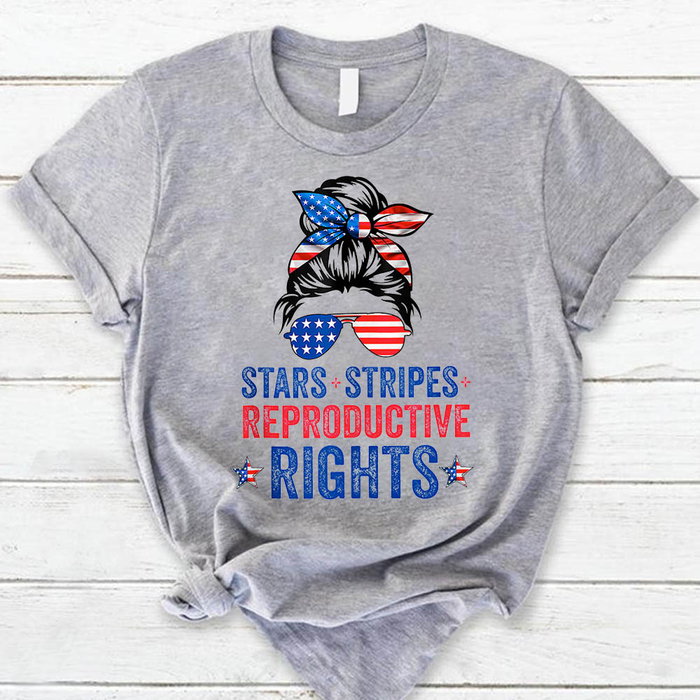 Classic Abortion Rights T-Shirt For Women Star Stripes Reproductive Rights USA Flag Design Unique Outfit