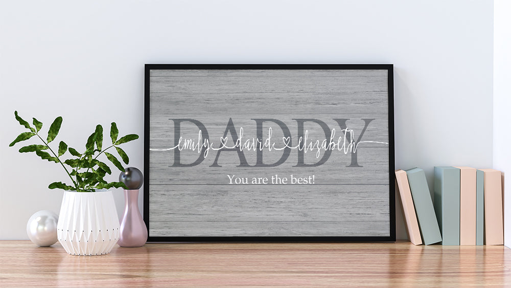 Personalized Canvas Custom Name Kids Gifts For Daddy Father's Day Canvas