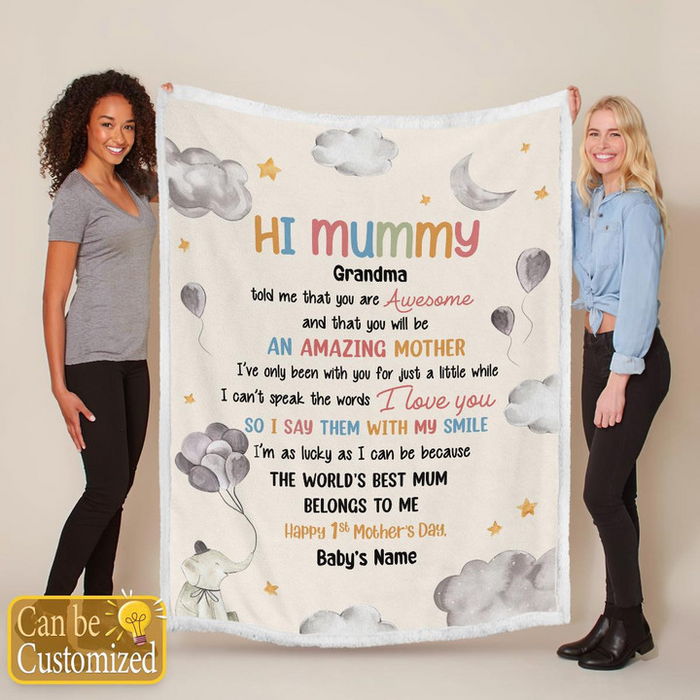 Personalized Blanket For New Mom I've Been With You For Just A While Elephant Custom Name Gifts For First Mothers Day
