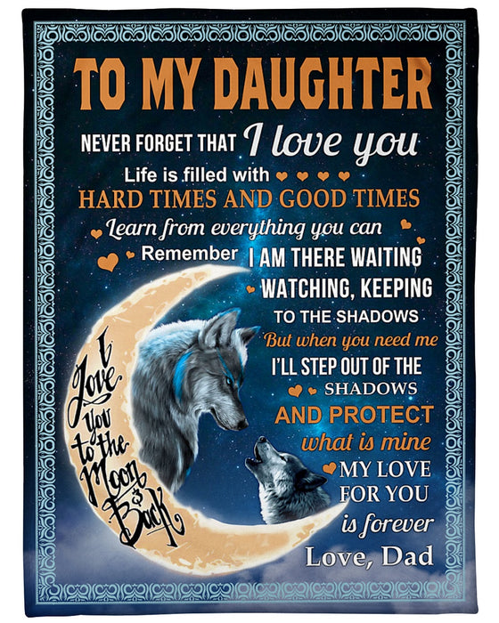 Personalized To My Daughter Blanket From Daddy Mommy Wolf Moon Learn From Everything Custom Name Gifts For Christmas