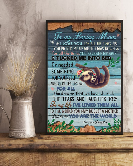 Personalized Canvas Wall Art For Mom From Kids Sloth In My Life I've Loved Them All Custom Name Poster Prints Home Decor