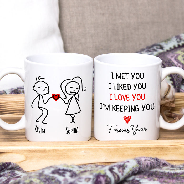 Personalized Romantic Mug For Couple I Love You Cute Funny Couple Print Custom Name 11 15oz Ceramic Coffee Cup