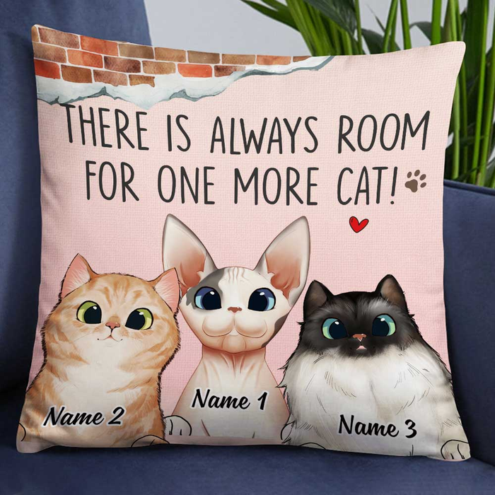 Personalized Square Pillow Gifts For Cat Lovers There Is Always Room For One More Cat Custom Name Christmas Sofa Cushion