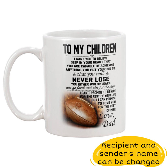Personalized Coffee Mug For Son Gifts For Lover Football Gifts Mug Player Rugby Customized Mug Gifts For Birthday, Fathers Day 11Oz 15Oz Ceramic Coffee Mug