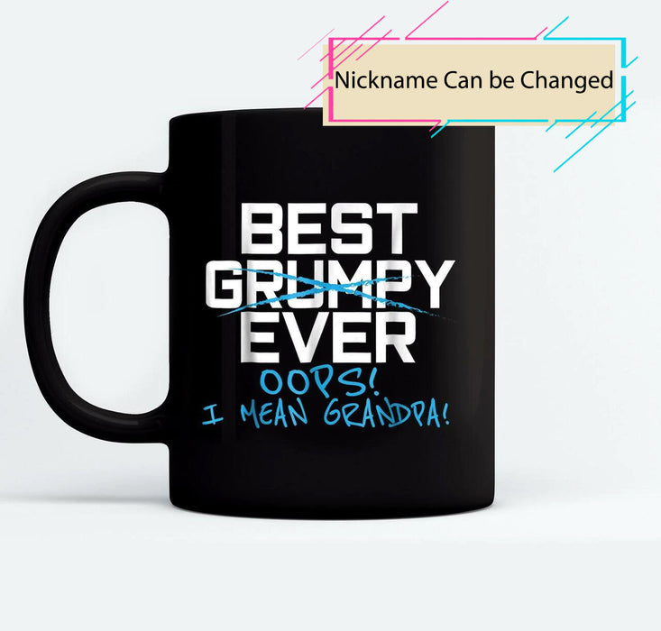 Personalized Grumpy Mug for Grandpa Funny Grumpy Ever Coffee Tea Cup Gifts for Fathers Day Black