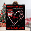 Personalized Blanket For Grandma Whenever You Touch This Heart Nana Snowman Printed Custom Grandkids Name