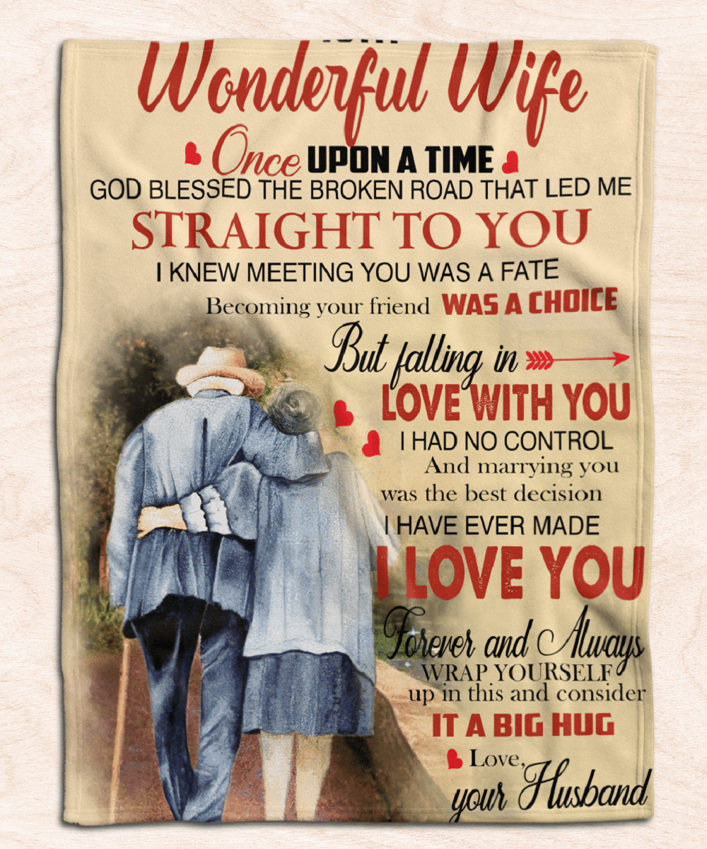 Personalized Blanket For Wife Print Old Couple Romantic I Love