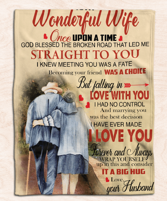 Personalized Blanket For Wife Print Old Couple Romantic I Love You Forever And Always
