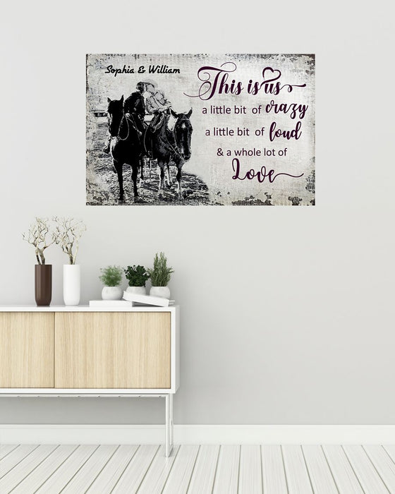 Personalized Canvas Wall Art For Couples Horse Lover This Is Us A Little Bit Crazy Custom Name Poster Prints Xmas Gifts