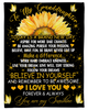 Personalized Fleece Blanket For Granddaughter Print Sunflower Love Quotes For Granddaughter Customized Blanket Gifts For Birthday