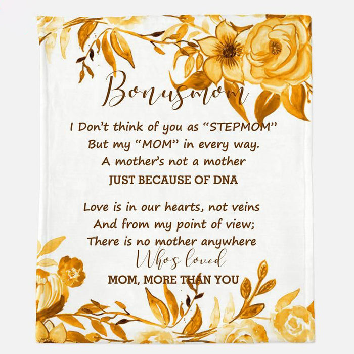 Personalized To My Step Up Mom Blanket Love Is In Our Heart Flowers Custom Name Gifts For Stepfamily Day Stepfamily Day