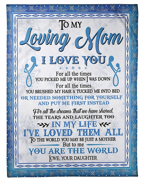 Personalized Fleece Blanket For Mom Print Art Pattern Message For Mother From Daughter Customized Blanket Gift For Mothers Day Birthday Thanksgiving