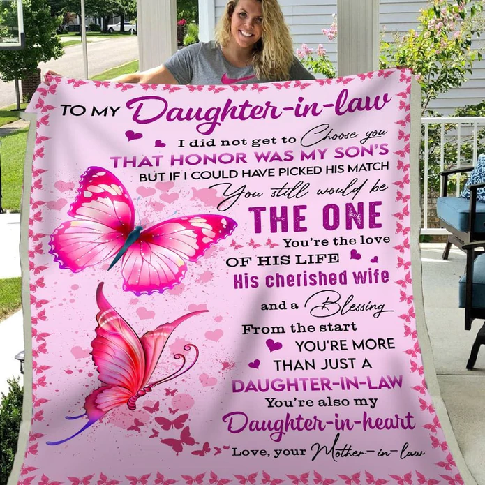 Personalized To My Daughter In Law Blanket You Still Would Be The One Butterflies Custom Name Gifts For Christmas