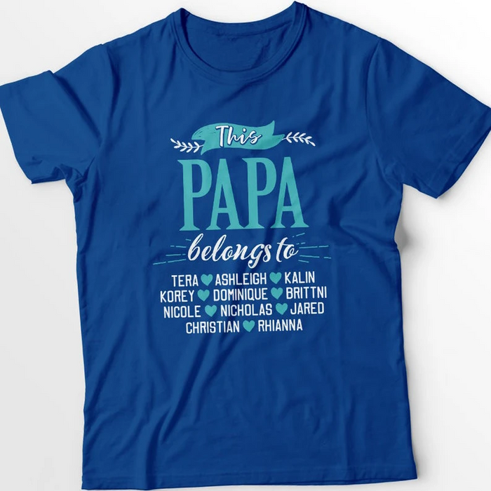 Personalized Shirt For Grandpa This Papa Belongs To Custom Grandkids Name