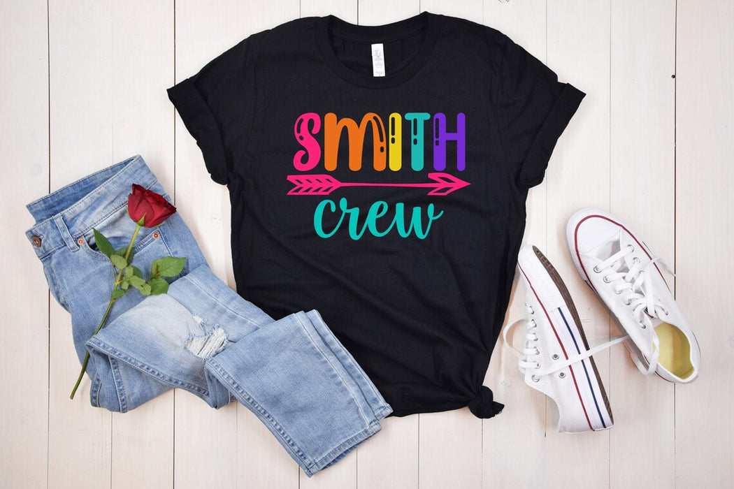 Personalized T-Shirt Teacher Crew Color Words Design Arrow Printed Custom Teacher's Name Back To School Outfit