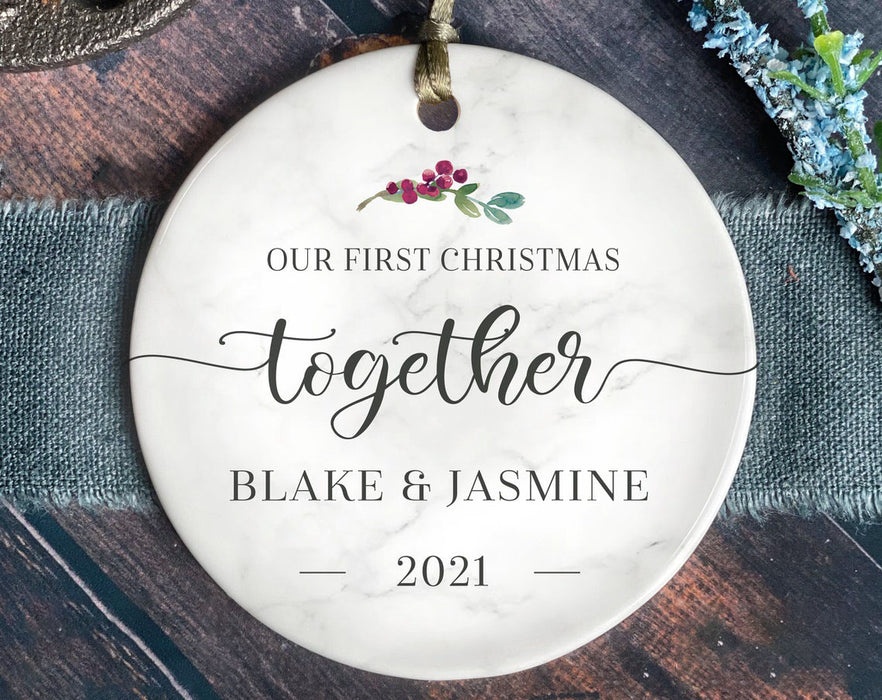 Personalized First Christmas Together Ornament For Couples Husband Wife 1st Wedding Anniversary Ornament Tree Decor