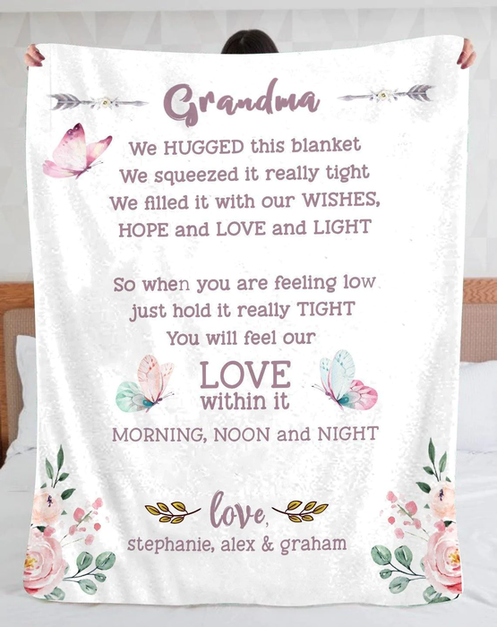 Personalized To My Grandmother Blanket From Grandchildren I Will Feel Our Love Within It Custom Name Gifts For Birthday