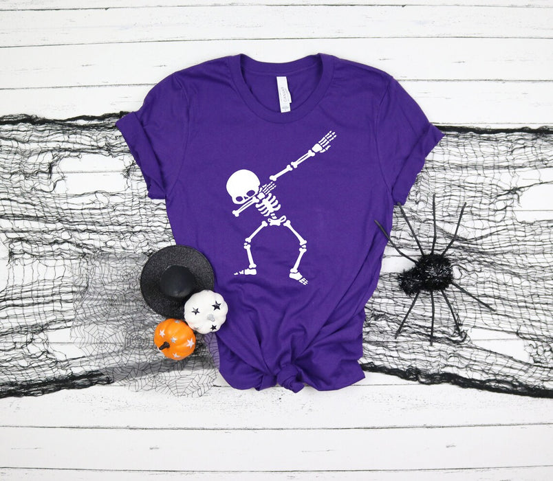 Classic Unisex T-Shirt For Halloween Dabbing Skeleton Dancing Skeleton Funny Shirt For Men Women