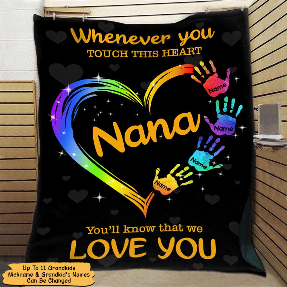 Grandma Whenever You Touch This Personalized Throw Pillow Cover