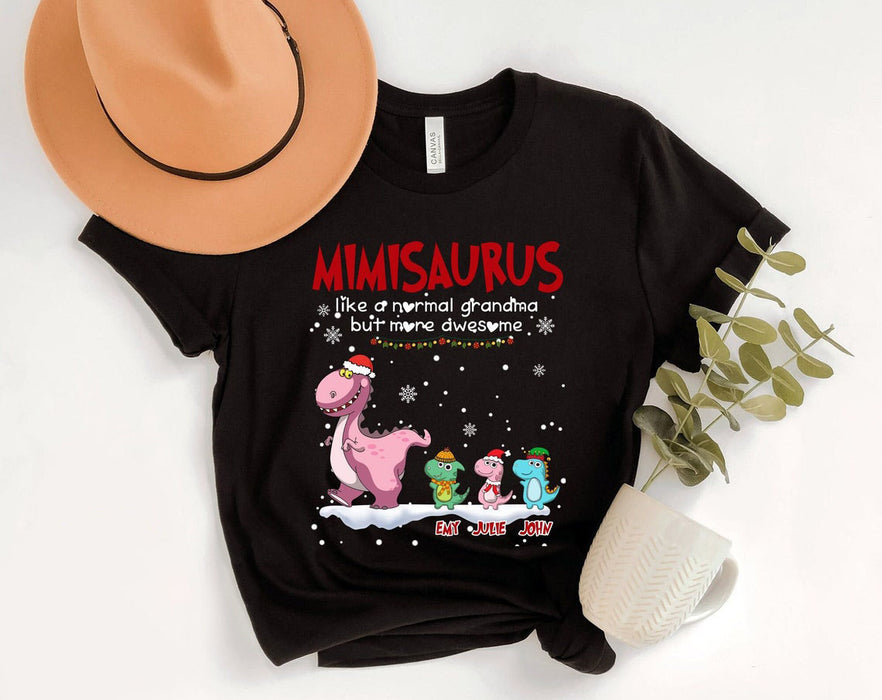 Personalized Sweatshirt & T-Shirt For Grandma Mimisaurus Like A Normal Grandma But More Awesome Custom Names
