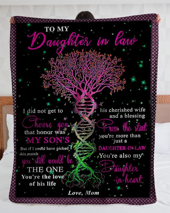 Personalized To My Daughter In Law Blanket Dna Tree You Are My Daughter In Heart Custom Name Gifts For Christmas Xmas