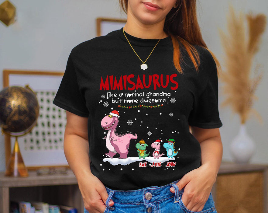 Personalized Sweatshirt & T-Shirt For Grandma Mimisaurus Like A Normal Grandma But More Awesome Custom Names