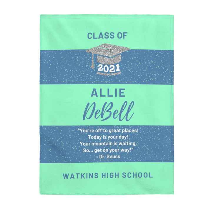 Personalized Graduation Blanket Class Of 2022 You'Re Off To Great Places Custom Name & School Senior Graduation Blanket